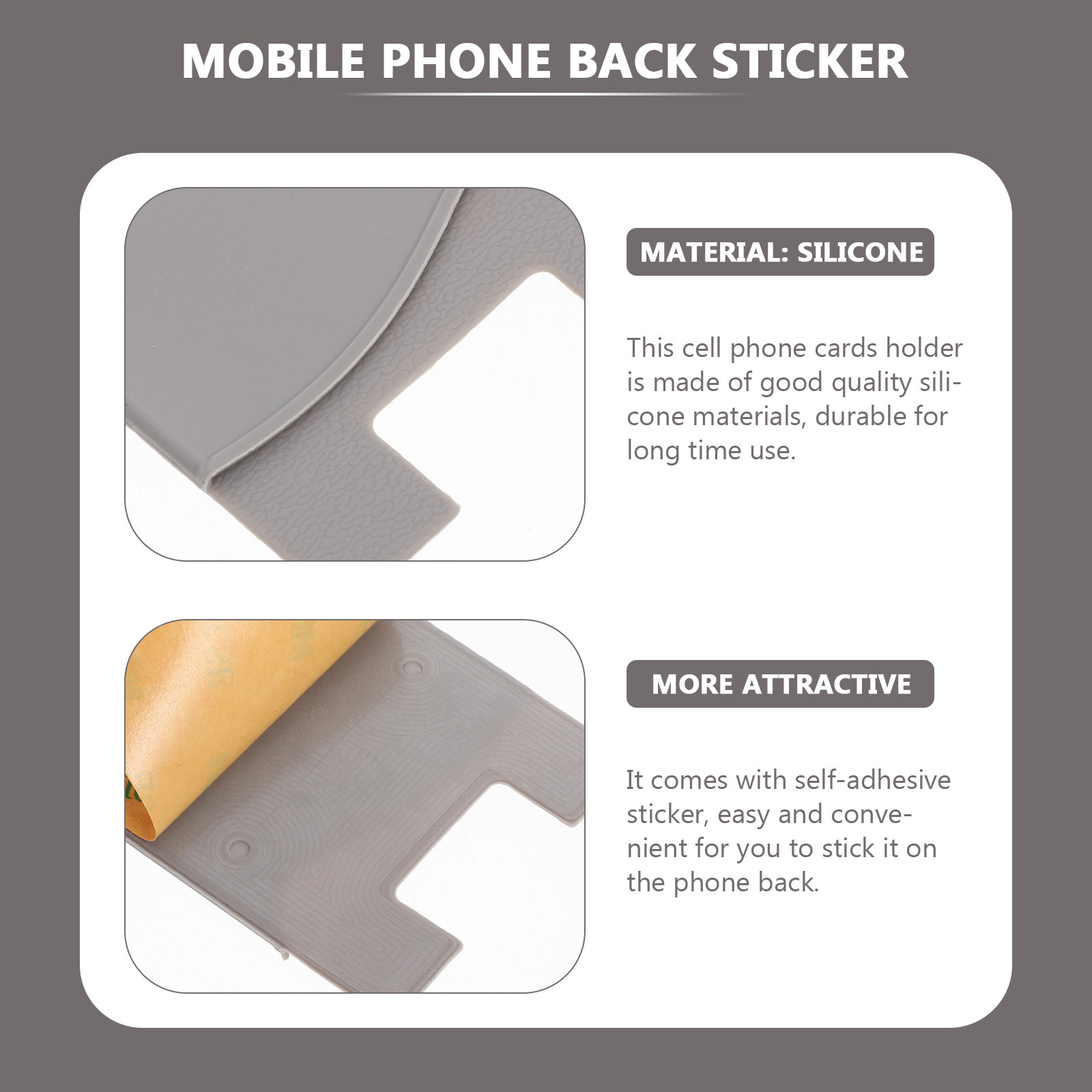 Back Cover Adhesive - 3 Pcs Single Cards Storage Bag