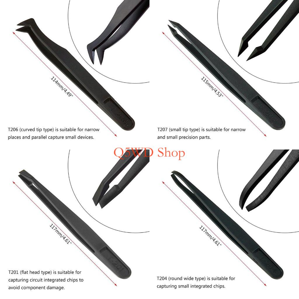 Q5WD 8 Pieces Tweezers Plastic - Electronics Repair Hobby ulasan dan harga