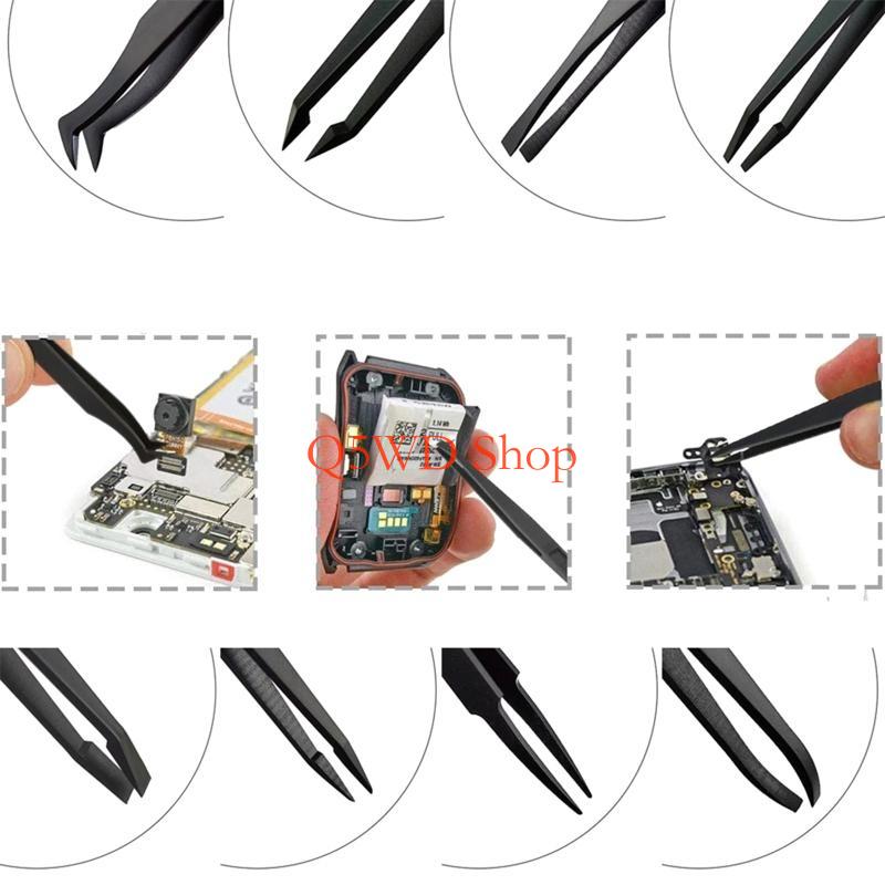 Q5WD 8 Pieces Tweezers Plastic - Electronics Repair Hobby ulasan dan harga