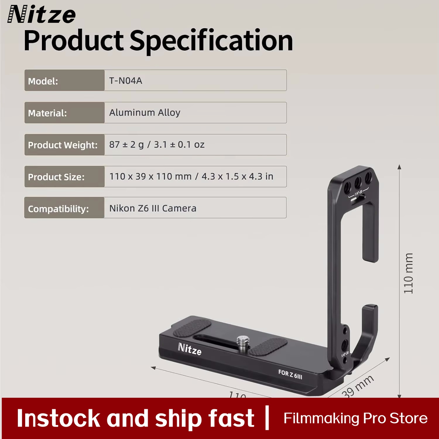 Nitze camera L Bracket for Nik - Nikon Camera Z6 Iii ulasan dan harga