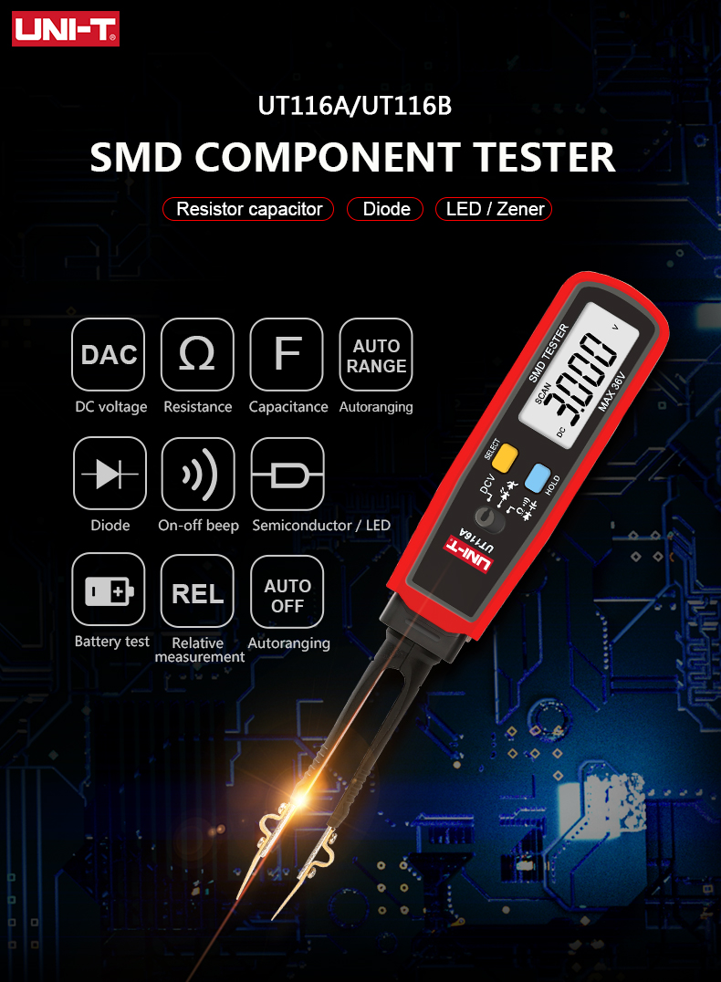 UT116A UT116C Digital Tweezers - Smd Tweezer Set ulasan dan harga