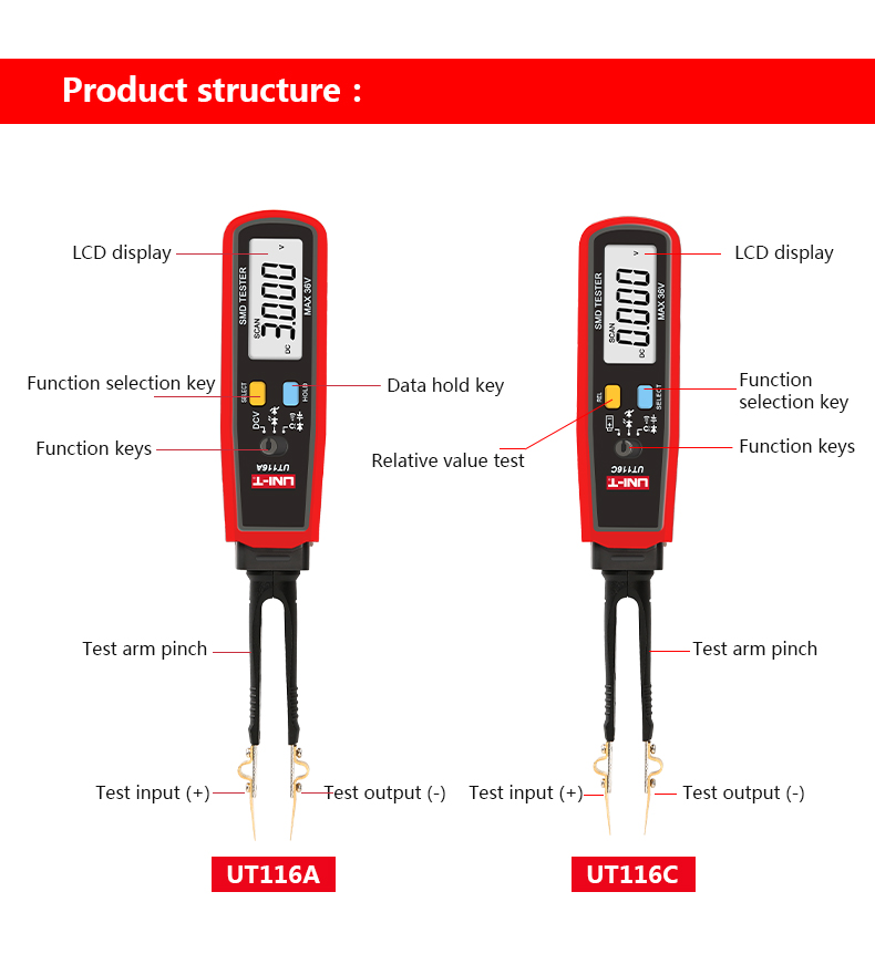 UT116A UT116C Digital Tweezers - Smd Tweezer Set ulasan dan harga
