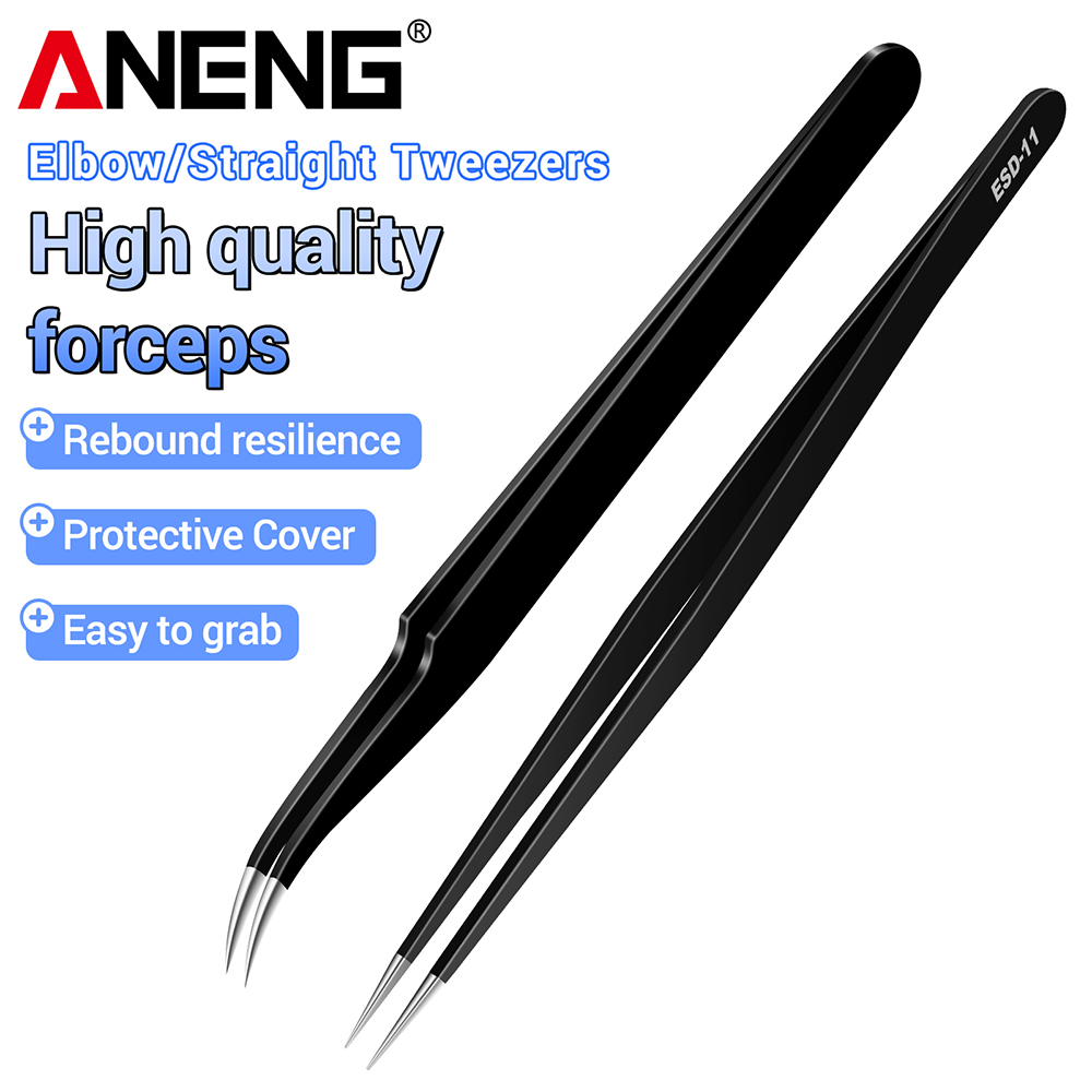 ANENG Stainless Steel Tweezers - Smd Tweezer Set ulasan dan harga
