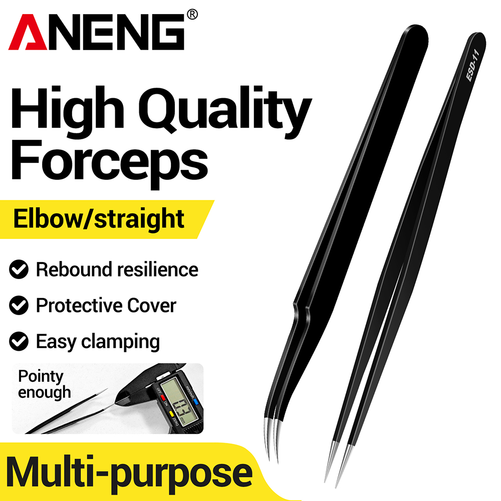 ANENG Stainless Steel Tweezers - Smd Tweezer Set ulasan dan harga