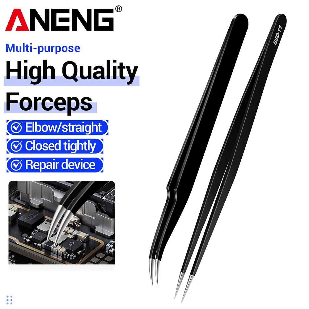 ANENG Stainless Steel Tweezers - Smd Tweezer Set ulasan dan harga