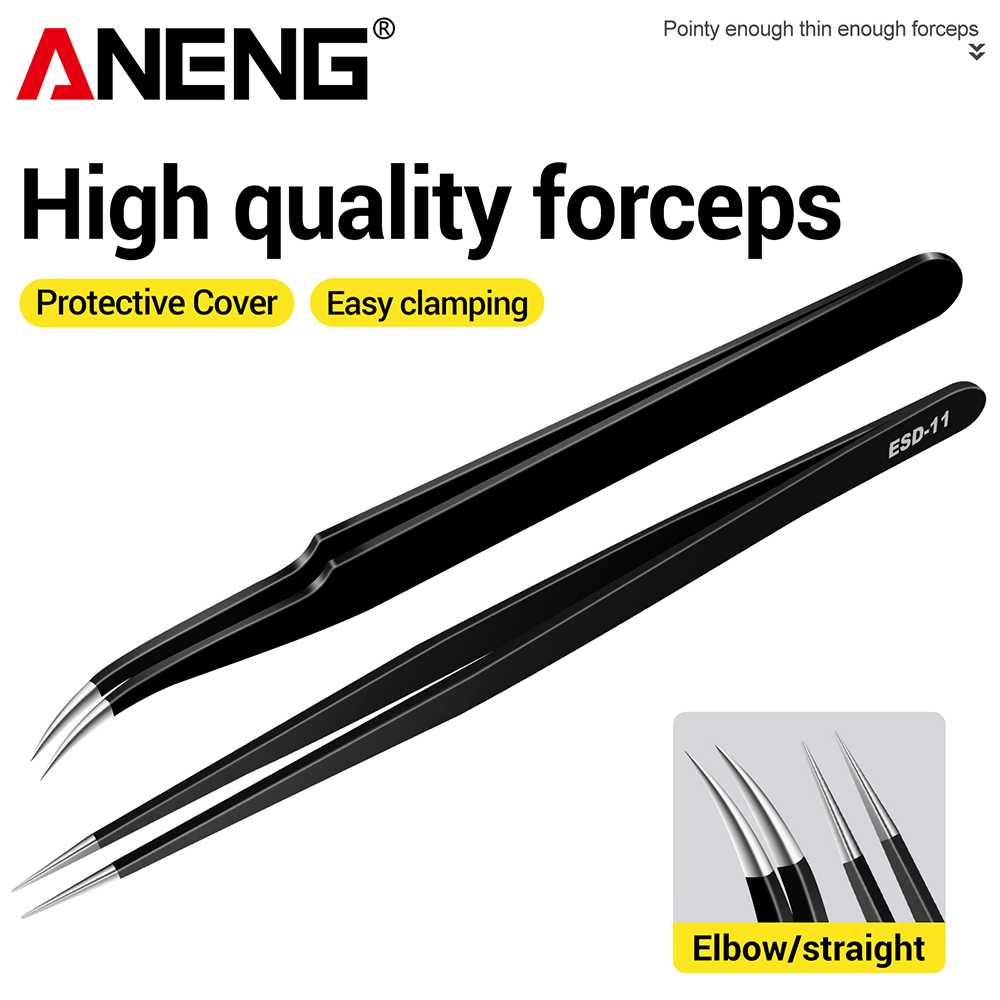 ANENG Stainless Steel Tweezers - Smd Tweezer Set ulasan dan harga